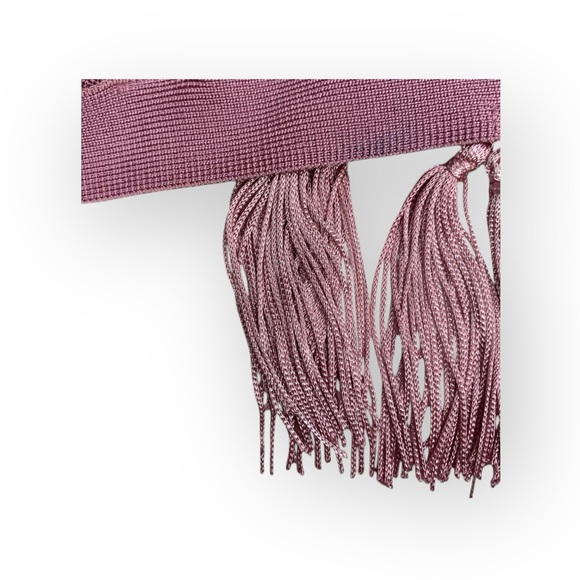 Missguided ꧁ Crochet Cut Out Knit Fringe 2 Piece Bikini Set ꧂ Pastel Purple ꧁ 2 - Picture 6 of 16